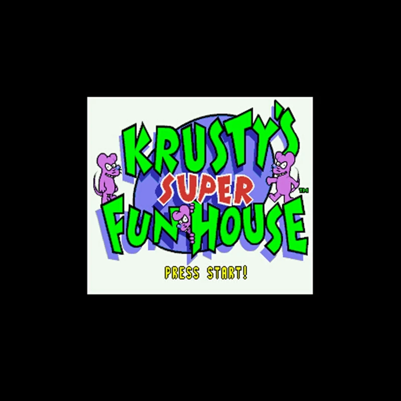 Krusty's Super Fun House 16 бит большая серая игровая карта для NTSC Game Player Прямая