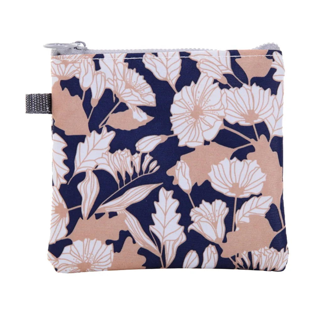 

1PC Women Girls Portable Cotton Portable Zipper Sanitary Napkin Bag Waterproof Storage Bag Coin Purse Cute Mini Organizer Pouch