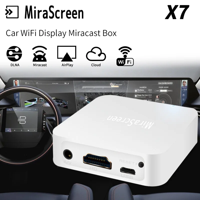 

TV Stick 1080P HDMI MiraScreen X7 Wireless WIFI For iOS Android Phone Audio Video Screen Mirroring Miracast Mini PC/TV to car