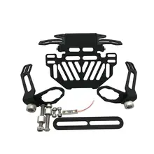 Универсальный мотоциклов регулируемая хвост регистрации номерной знак держатель светодиодный свет для Kawasaki Z650 Z650