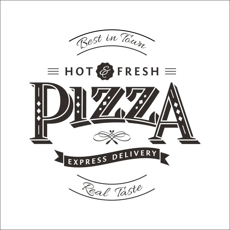 DCTAL Pizza La etiqueta engomada del arte vinilo pared Pegatina Quadro Parede Декор роспись пиццы наклейка