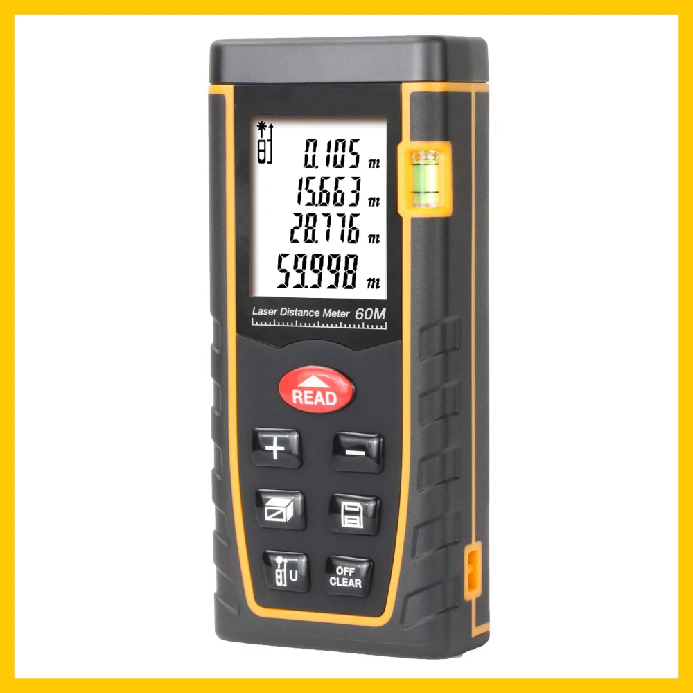 RZ Laser Range Finder Distance Tape Measure Roulette Meter Measuring Rangefinder Electronic Ruler 60M Measuring Tools RZ-T60 RZ Laser Range Finder Distance Tape Measure Roulette Meter Measuring Rangefinder Electronic Ruler 60M Measuring Tools RZ-T60