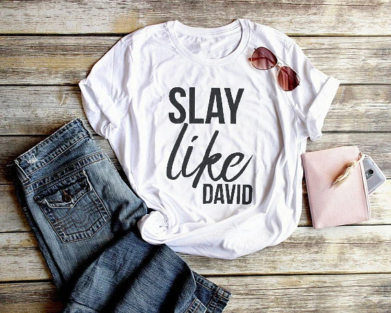 Футболки Slay Like David Christian для женщин модные рубашки с текстами Библии новый летний