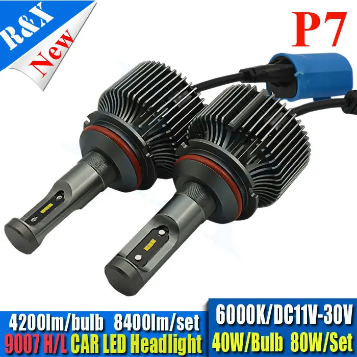 

Canbus all in one 80W 9007 led headlight bulbs hi/lo high power error free LED car headlights bulbs 8400LM fog headlamp