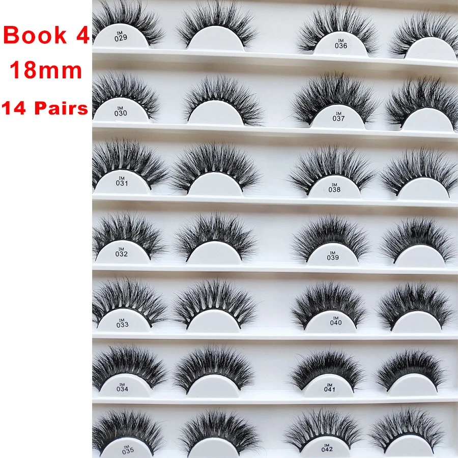 

Natural Mink Eyelashes Book Handmade False Eyelashes Makeup 3d Mink Lashes Book Fake Eyelashes Fake Lashes Faux Cils Maquiagem