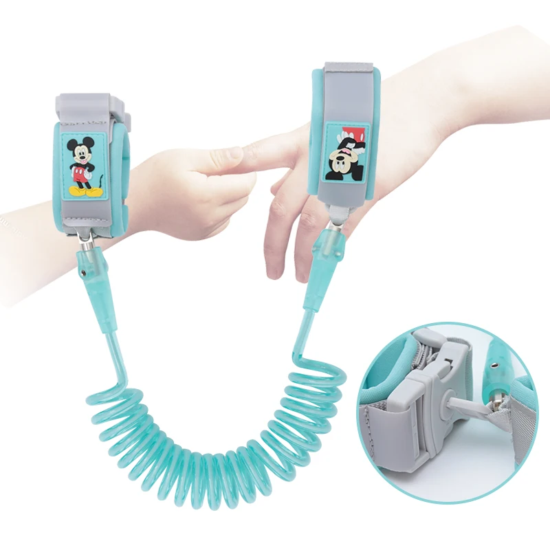 Disney Safety Lock Anti Lost Wrist Link Toddler Leash Harness Outdoor Walking Hand Belt Wristband Baby Strap Rope
