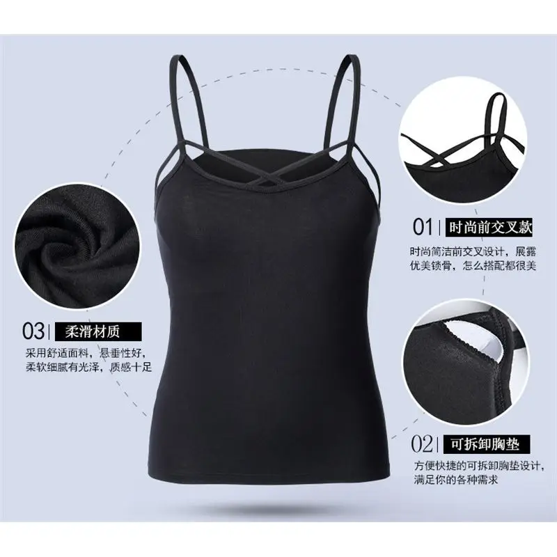 Womens Wireless Bras Seamless Bra Padded Solid Tank Top Straps