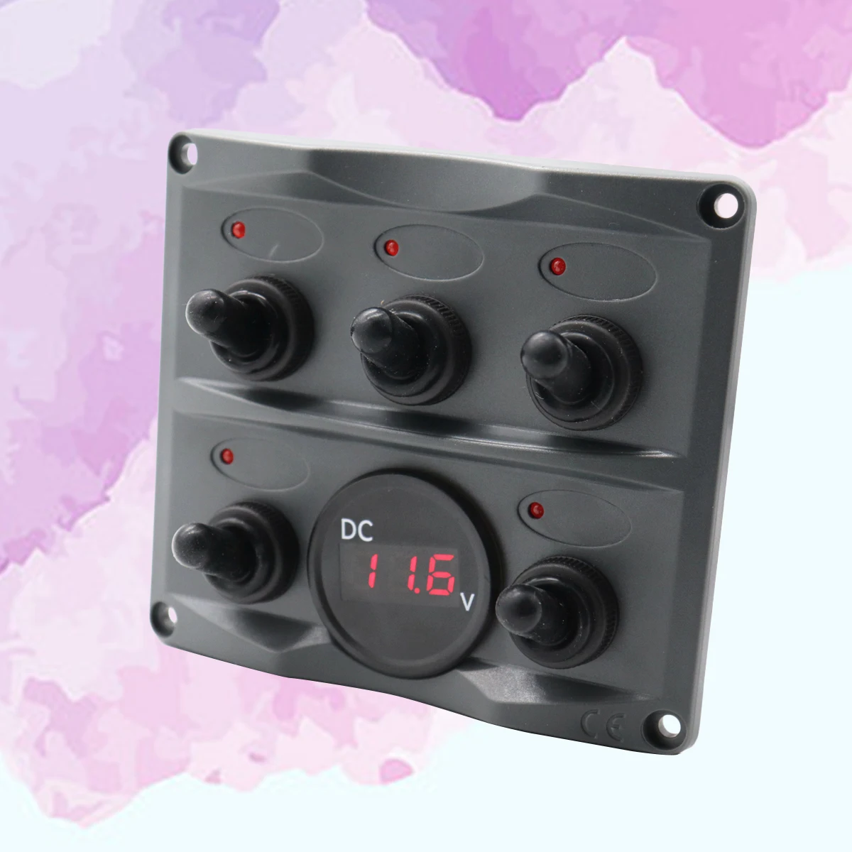12 V/24 V IP66 Водонепроницаемый 5 Gang светодиодный панель с переключателями с красным светом цифровой вольтметр для автомобиля на колесах лодка яхта шины для грузовиков