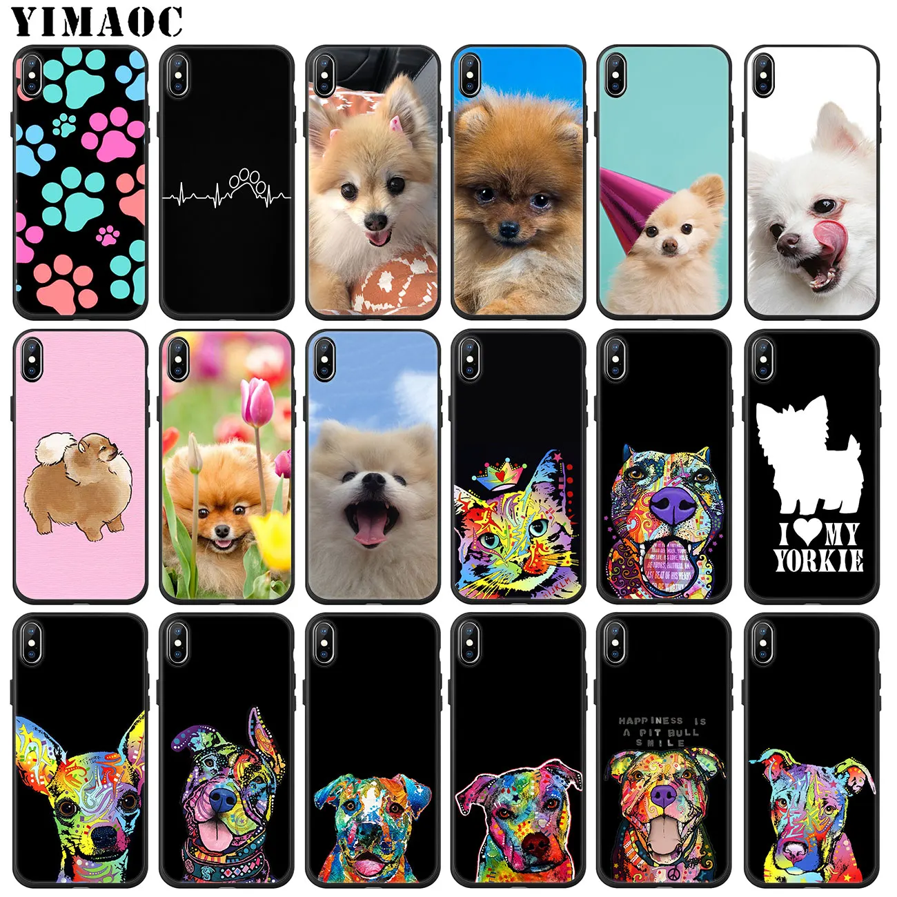 YIMAOC Pitbull Померанский Мягкий силиконовый чехол для телефона iPhone 11 Pro XS Max XR X 6 6S 7 8 Plus