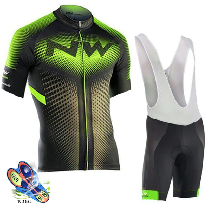 Bib cycling set Northwave NW Мужская одежда для велоспорта с коротким рукавом, трикотажные комплекты, летний триатлонный обтягивающий костюм, Быстросохнущий дышащий анти-УФ - Цвет: Bib cycling set