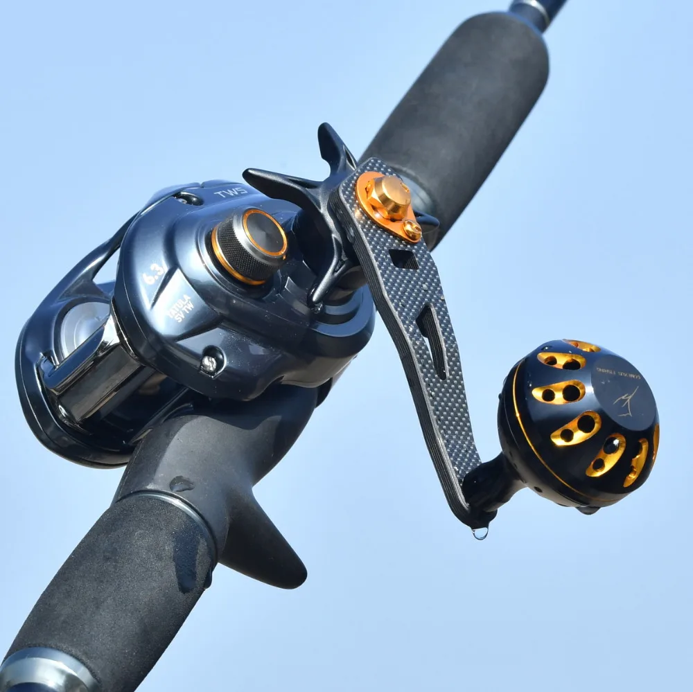 Gomexus Reel Power Handle Carbon For Shimano Curado Banax Daiwa Abu Garcia Doyo Lews 8x5mm Baitcasting Reel 75mm As Description