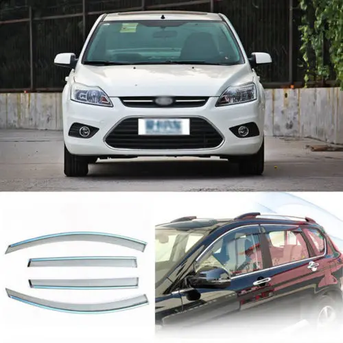 JINKE 4 шт. Копченый Очистить окно Vent Shade Visor дефлекторы для Ford Focus