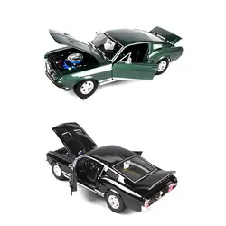 1:18 Ford 1967 Mustang GTA Fastblack автомобиль черный и зеленый сплав цинка модель литья под давлением для коллекции подарки для мальчиков и девочек