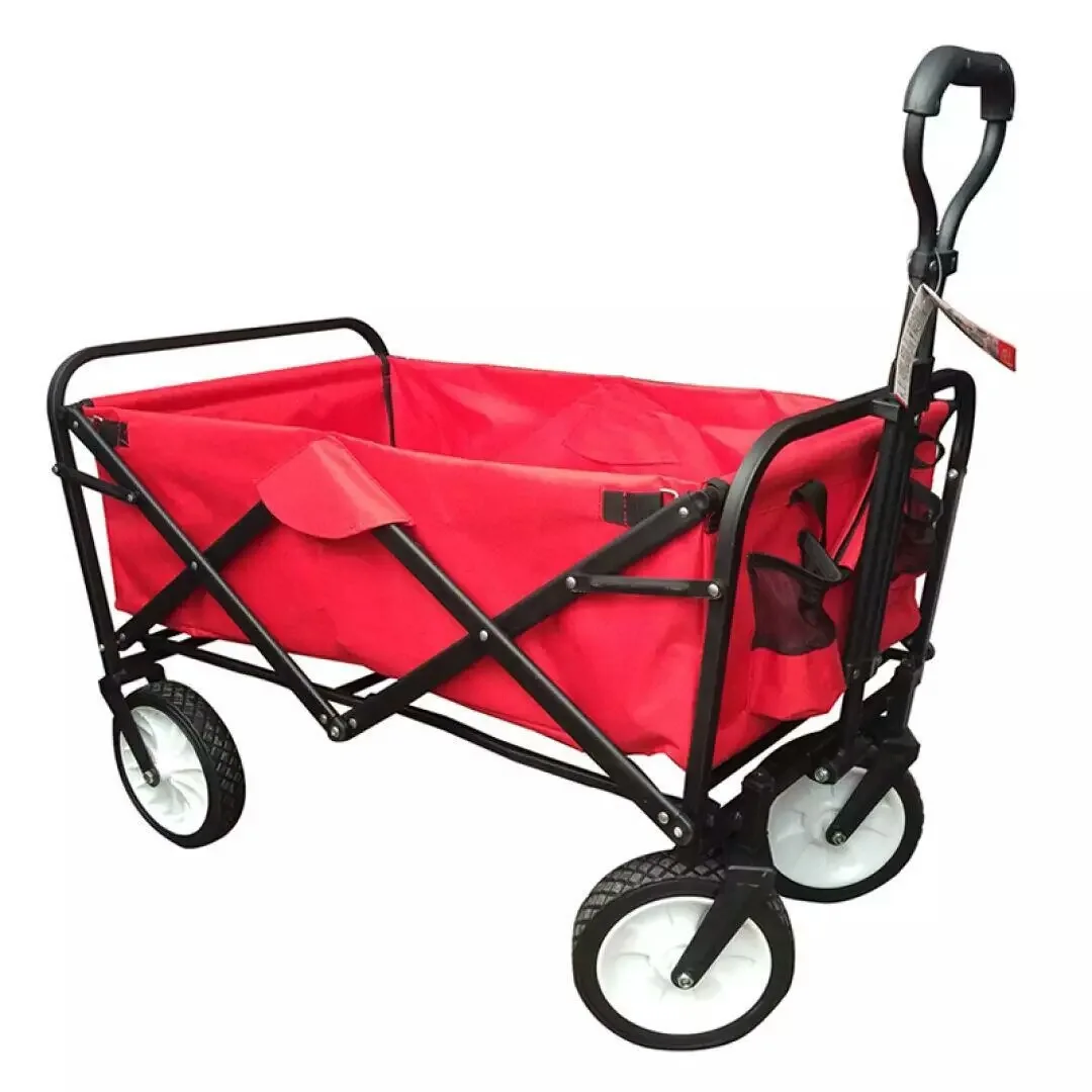 

A Multi-function Portable Stainless Steel+Oxford Cloth Pet Stroller 4 Wheel Large Space Foldable Shopping Cart 100kg Bearing