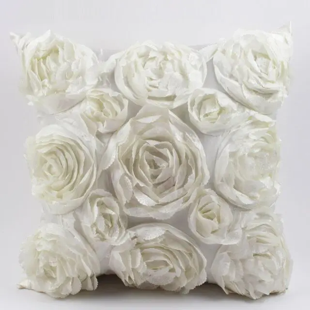 Европейский стиль 3D Розы вышитые наволочки для дома Свадебные Декоративные диванные подушки cojines decorativos para sof