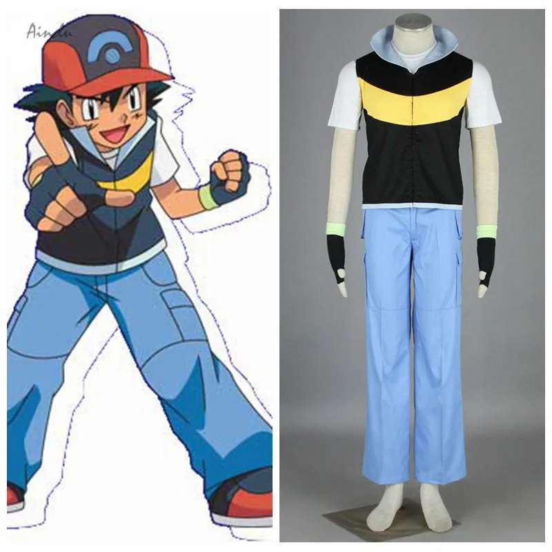 Ainclu Gratis Verzending Kostuum Pocket Monster Anime Ash Ketchum Halloween Cosplay Voor Kinderen en Volwassen Kostuums Aanpassen Ainclu Gratis Verzending Kostuum Pocket Monster Anime Ash Ketchum Halloween Cosplay Voor Kinderen en Volwassen Kostuums Aanpassen