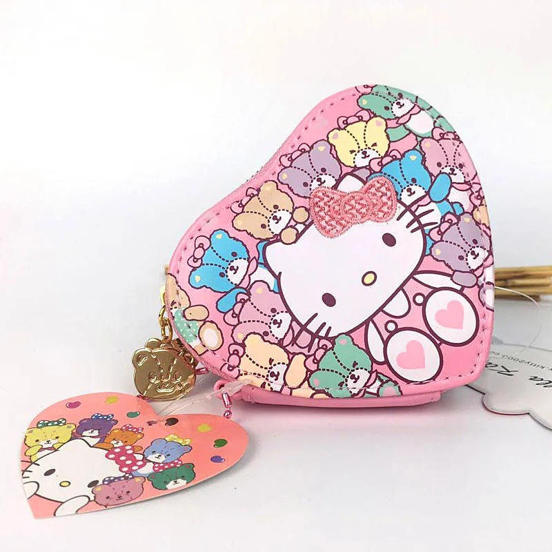 Hello kitty/женский кошелек для монет, модный милый кошелек с котами из мультфильма для девочек, высококачественный маленький чехол из искусственной кожи, сумка для денег, кошелек для мелочей