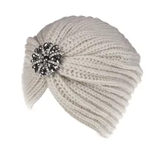 XDOMI женские зимние теплые шапки с бриллиантами, чалма, шапки для женщин, шапочки, бандана для химиотерапии, плиссированная индийская шапка, шапка-тюрбан