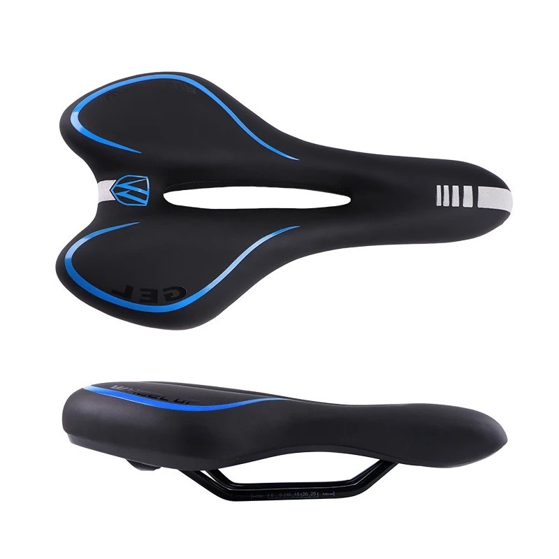 

2018 New Soft Bike Bicycle Saddle PVC Leather Comfortable Road Mountain Bike Seat Thick Pad Hollow Bike Saddle Dropshipping XNC