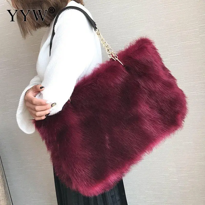 

Luxry Winter Women Handbags Lady Leopard Fur Shoulder Bag Clutch Handbags Party Envelope Bolsos Mujer Hairy Bag Bolsas Femininas