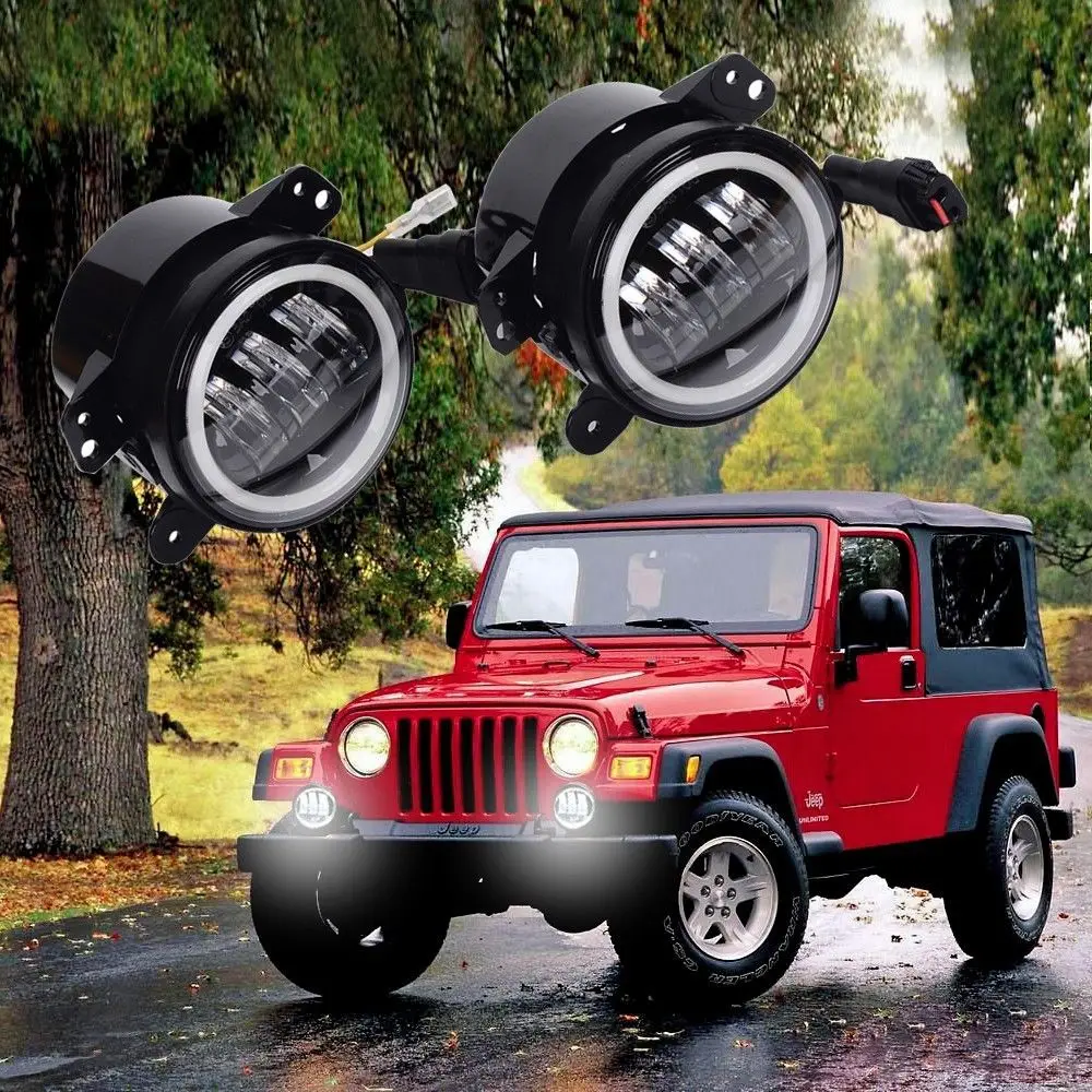 Пара светодиодный туман светильник комплект 30 Вт 4 дюйма для 97 17 Jeep Wrangler JK TJ