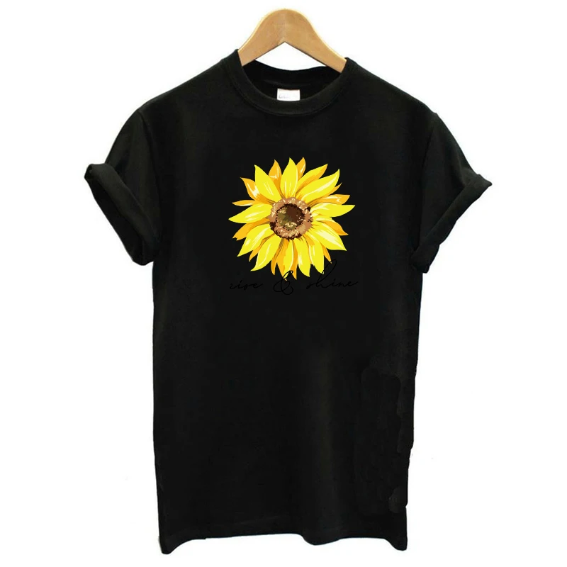 

Hillbilly harajuku Women's T-shirts The sunflower Print T Shirts Short Sleeve Fashion streetwear tops