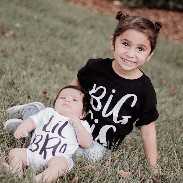 1pcsBig рубашка сестра» и «Little Brother боди Семейные футболки Big Sis& Lil Bro футболки для девочек для новорожденных, детей ясельного возраста ползунки