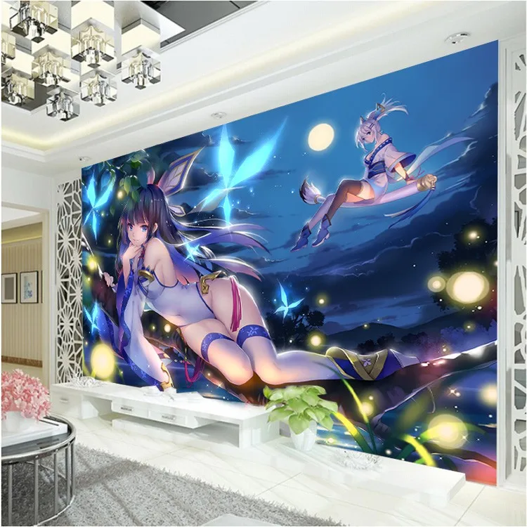 Сексуальная аниме-девушка фото обои 3D обои волшебная фея настенная фреска спальня девушки общежитии ТВ фон настенное покрытие декор комнаты