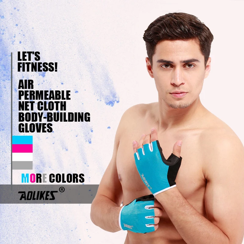 Gym Body Building Weightlifting Half Finger Gloves Sport Fitness Anti-slip Breathable Exercise Training Gym Gloves For Men Woman