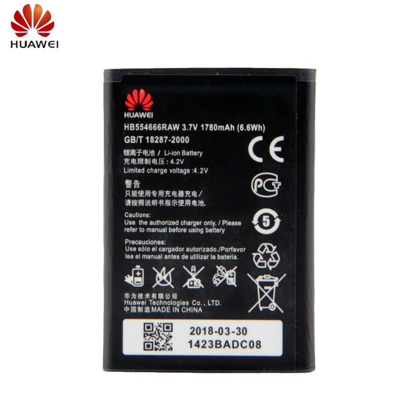 

HuaWei Original HB554666RAW Battery For Huawei LTE 4G WIFI Router E5372 E5373 E5336 Genuine Replacement Battery 1780mAh