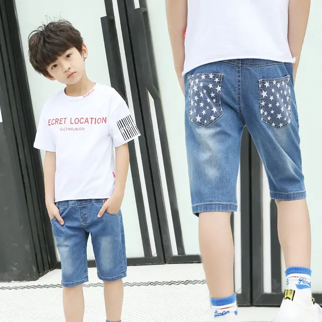 Baby Boys Jeans Loose Style Thin Boy Summer Children Jeans Shorts Mid