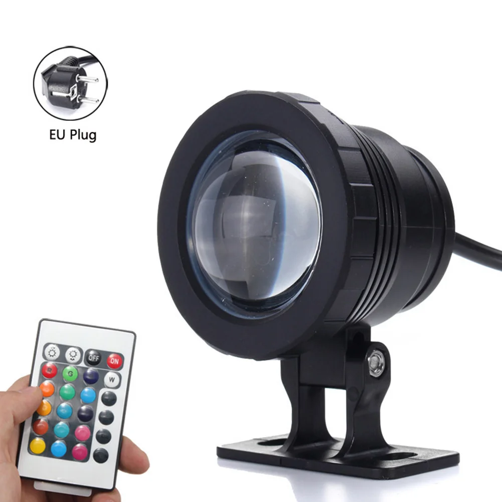 

10W Aquarium Underwater Spot Light Pool Pond RGB Remote Control Fountain UV Waterproof IP68 Lamp