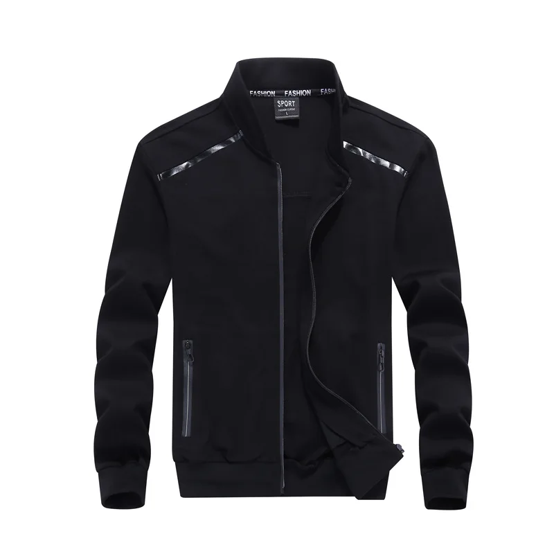 

L-9XL Men Autumn Sweat Jacket Baseball Jacket Stand Collar Male Coat Casual Fitness Running Sports Jacket Outwear Sweatshirt
