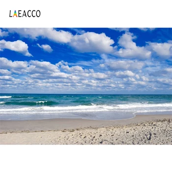 

Laeacco Sea Beach Sky Clouds Scenic Photography Backgrounds Customized Photographic Backdrops For Photo Studio