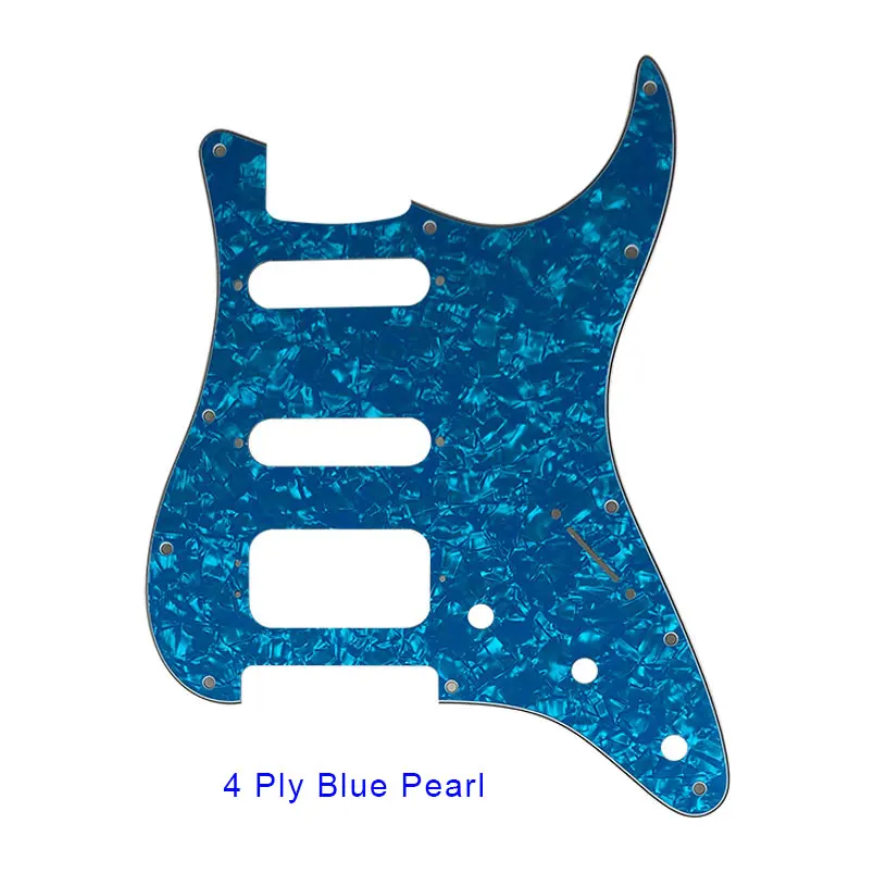 Pleroo гитара pickguards костюм для 11 винтовых отверстий США и мексиканский Stratocaster люкс хамбакер гитара из высокопрочной стали царапины пластины - Цвет: 4 ply blue pearl