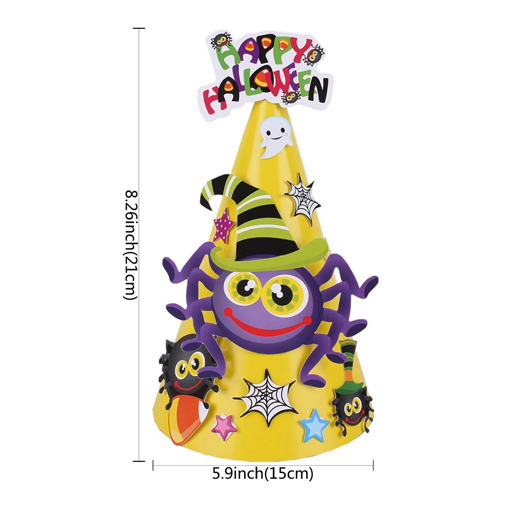 4Pcs Cute Paper DIY Halloween Cap Creative Halloween Hat Costume Cosplay Hat For Children Birthday Party Stage Performance Props