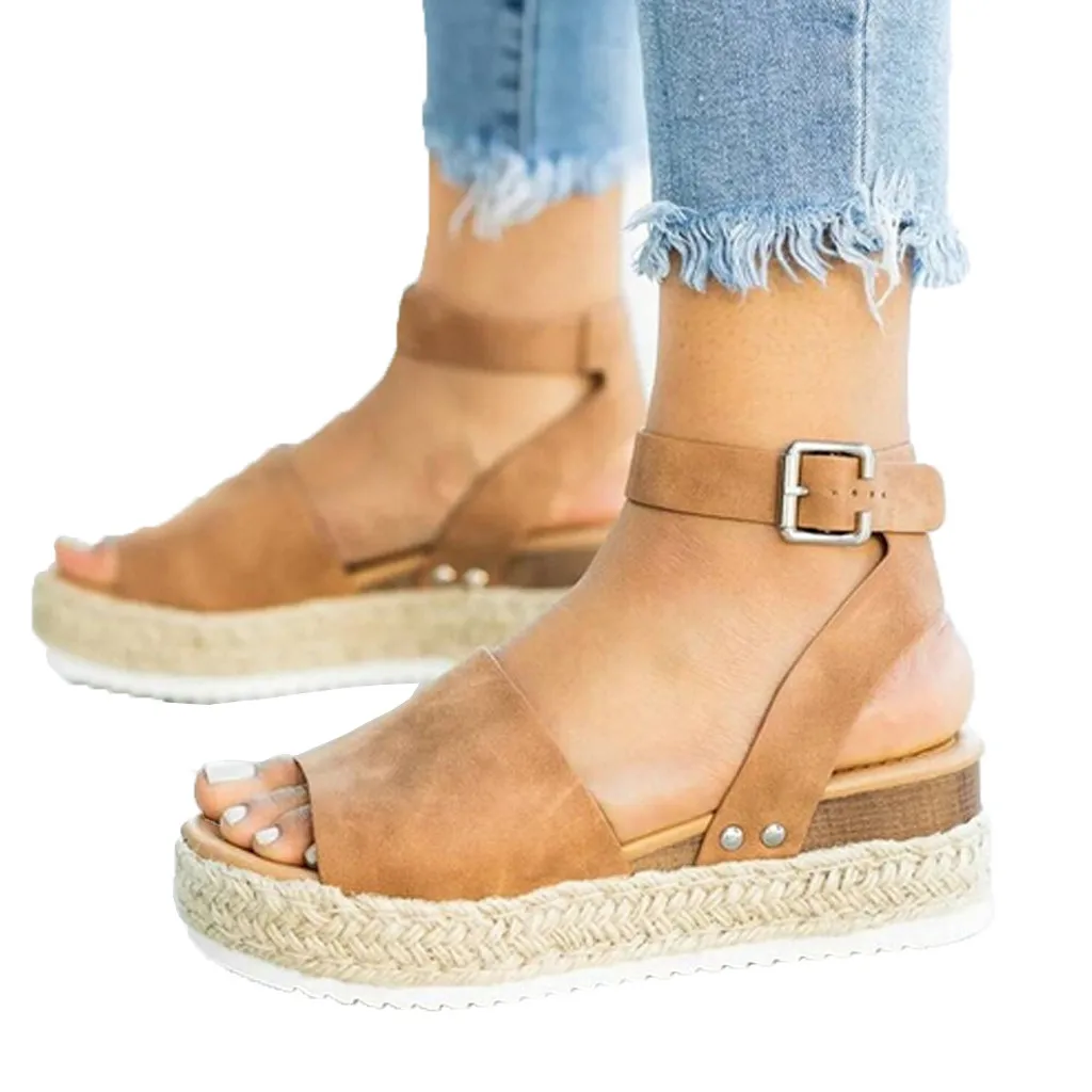 

SAGACE Women's Sandals Rubber Sole Studded Wedge shoes woman women\x27s shoes women comfy platform sandal shoes Summer Apl30