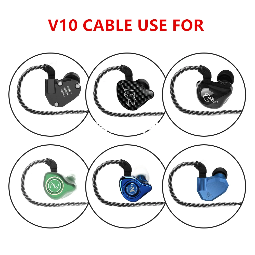 Newest TRN V10 Replacement Cable 2Pin Upgraded Plated Silver Cable Use For TRN V10 RT-1 TFZ 2PIN TYPE