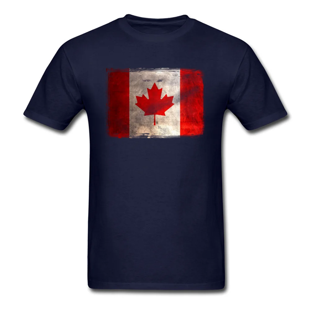 Distressed vintage Canada Flag Short Sleeve Tops Shirt Round Neck 100% Cotton Male T-Shirt Customized Sweatshirts Graphic Distressed vintage Canada Flag navy