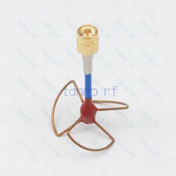 

10PCS 5.8GHz FPV Antenna 3 Leaf Blade 5.8G TX RX Circular Polarized Gain RG405 RG086 blue cable Antenna with  SMA male connector