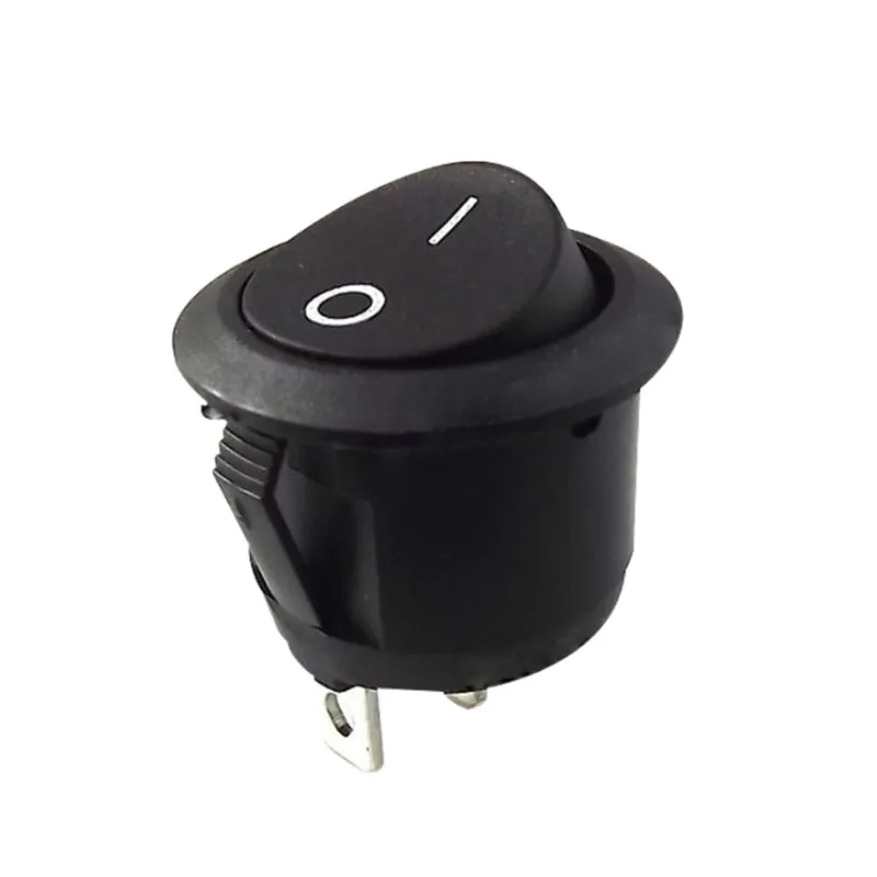 10Pcs 16mm Diameter Small Round Boat Rocker Switches Black Mini Round