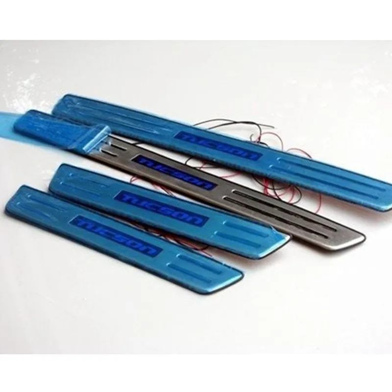 

for 2005-2009 Hyundai Tucson With Blue LED light High quality stainless steel Scuff Plate/Door Sill ,car styling