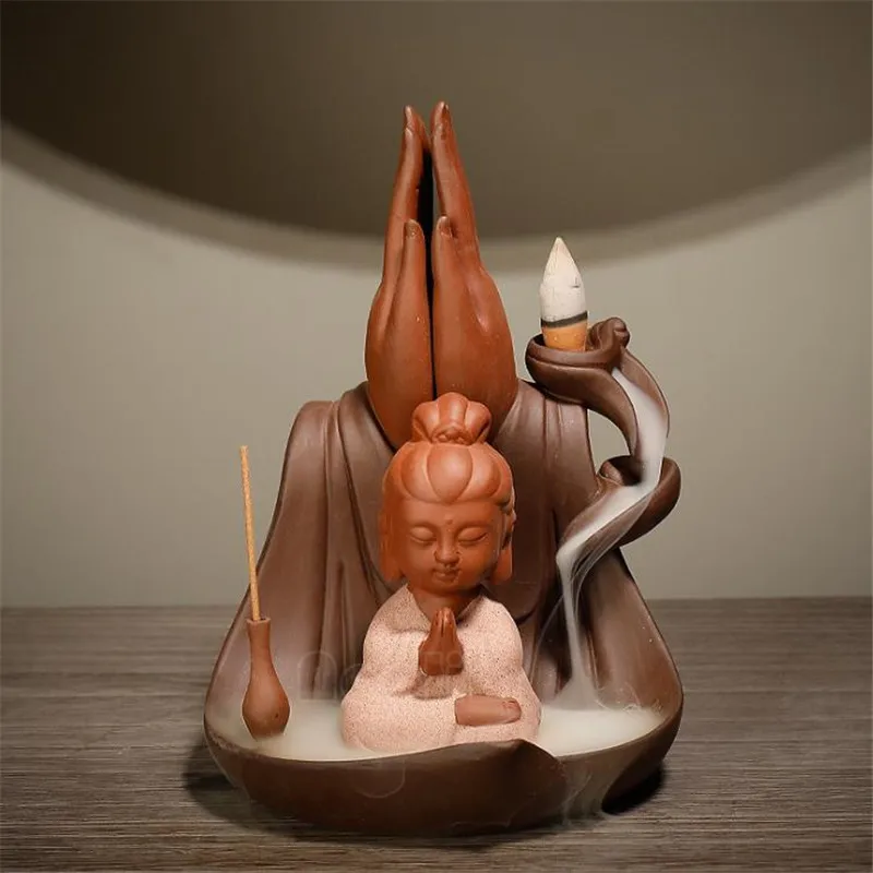 

Creative Bergamot Lotus 3 Kinds Holy Backflow Incense Burner Home Decor Aromatherapy Censer Ceramic Waterfall Incense Holder