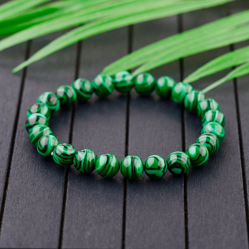 

DOUVEI 2018 Prayer Natural Green Malachite Stone Bracelet For Women Nutural Charm Men Bracelets & Bangles Pulseras AB139