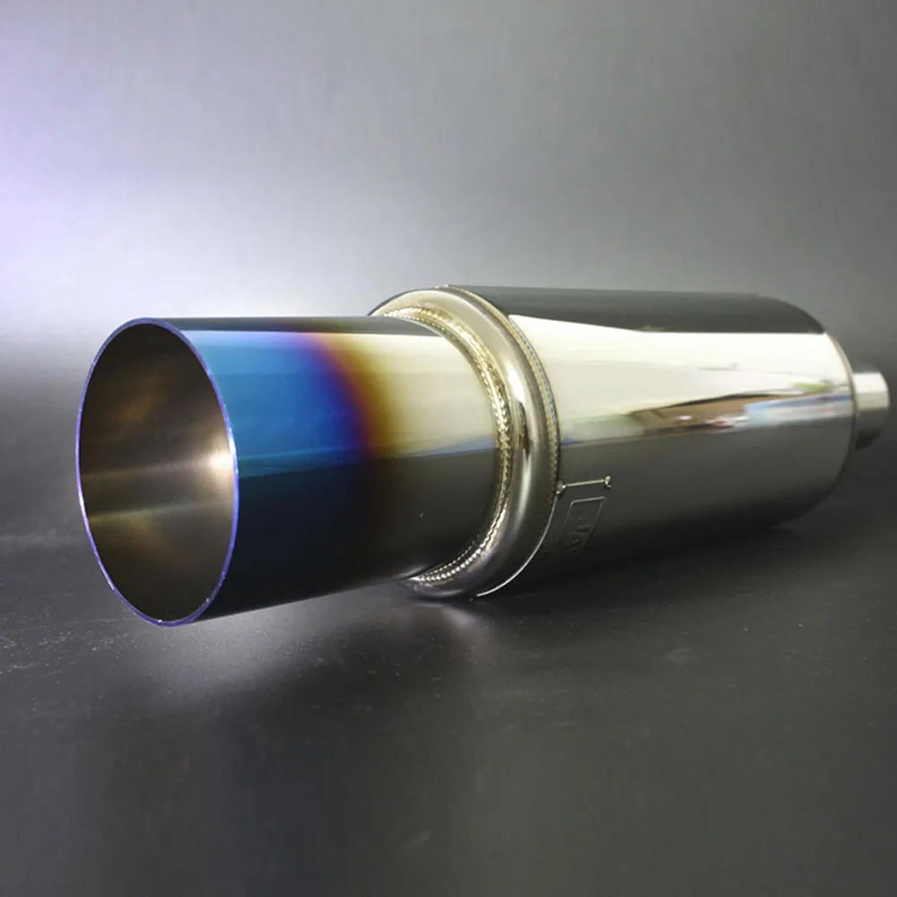 Car stylingB001 Universal 304 Stainless Steel blue Silencer exhaust