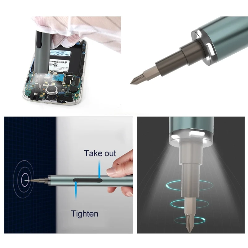 Беспроводные набор электрических отверток 20 шт S2 бит Перезаряжаемые Набор отверток для телефона портативных ПК бытовой ремонт