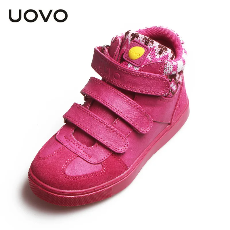 UOVO/Весенняя детская обувь; спортивная обувь для мальчиков и девочек; детская обувь с 3 крючками и петлями; высококачественные модные кроссовки для детей