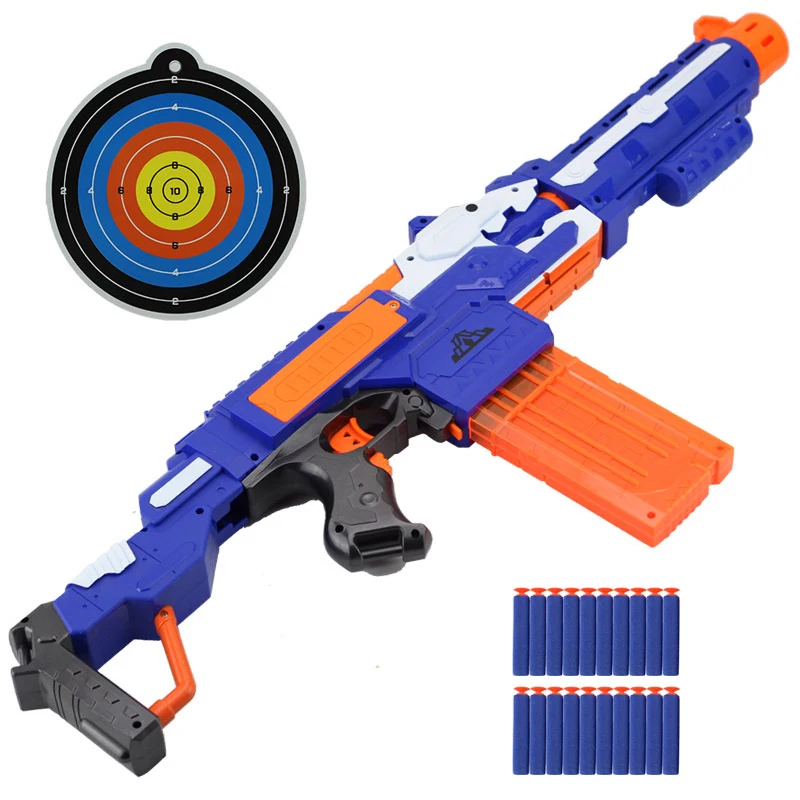 

Fun Soft Bullet Gun Toy Kids Electrical Bursts of Nerfed Gun Toy Shooting Submachine Weapon Pistol Sniper Rifle Children Gift