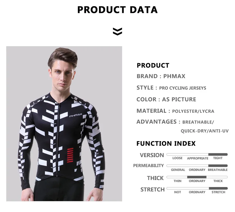 PHMAX дышащая одежда MTB для велосипедистов одежда полиэстер длинный рукав Велоспорт Джерси быстросохнущая гоночный мотоцикл велосипедная одежда