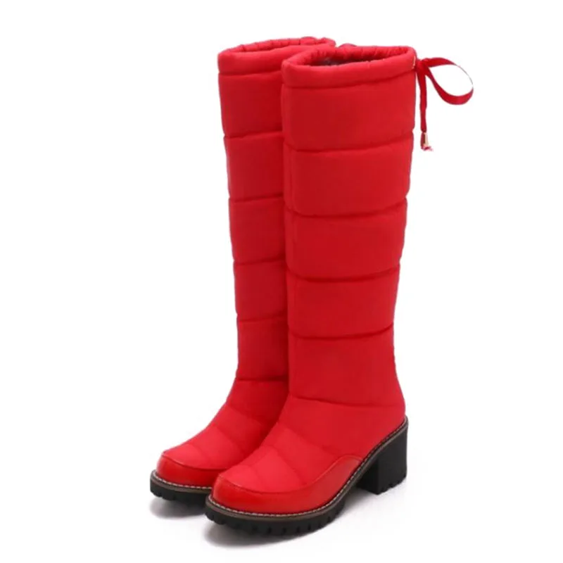 Taoffen/женские зимние сапоги до колена; теплая хлопковая обувь для женщин; Плюшевые ботинки на меху на толстом каблуке; обувь на платформе со шнуровкой; размеры 34-42
